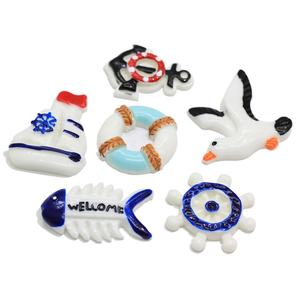 Accesorios de resina para manualidades, 100 unidades, ancla de espina de pescado, Concha plana para volante de barco, decoración DIY, cabujones - Product Image 1