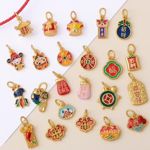 2025 gran oferta oro antiguo riqueza Nafu pequeño colgante pulsera colgante paz alegría aleación DIY Accesorios - Product Image 5