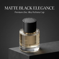 Tapa cilíndrica exclusiva de aleación de zinc grabada para perfume, negro mate, tapón magnético para fragancias de nicho, fábrica OEM/ODM
