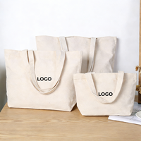 Bolsa de Hombro Ecológica con Logotipo Personalizado, Bolsa de Compras Reutilizable Mediana, Bolsa de Tela de Lona con Bolsillo con Cremallera