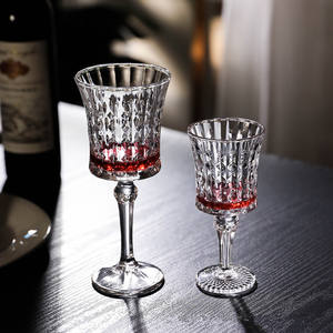 French Relief Carved High Footed Glass Champagne Glass High-end Women's <b>Red</b> <b>Wine</b> Glass Retro European Style Goblet - Product Image 3