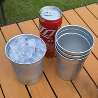 Petite quantité, haute qualité, logo imprimé en 1 couleur, tasse en métal, tasse en aluminium, tasse à bière personnalisée, 16 oz