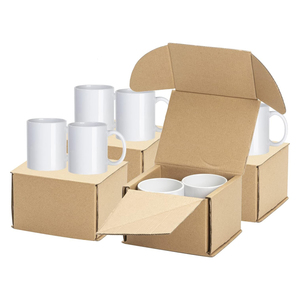 White Ceramic <b>Mug</b> Set 11Oz Blank Sublimation <b>Mugs</b> with Kraft Gift <b>Box</b> for Printing and Gifting - Product Image 1
