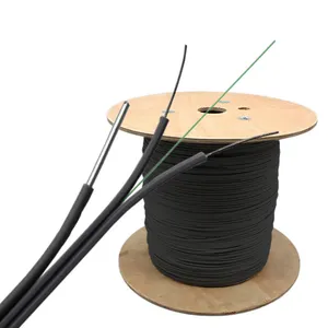 Cable de caída de fibra óptica preconectorizado 2 hilos 1 2 Core FRP Cable de caída de fibra óptica FTTH para exteriores 3 hilos