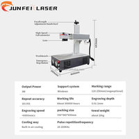 Machine de marquage laser à fibre JUNFEI 20W 30W, graveur portable, DXF, aluminium, acier inoxydable, refroidissement par air, haute précision, CNC laser