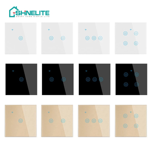 Interrupteur mural électrique sans fil neutre, prise murale avec panneau en verre trempé cristallin, interrupteur mural intelligent WIFI pour la maison/le bureau/l'hôtel/le magasin - Product Image 1