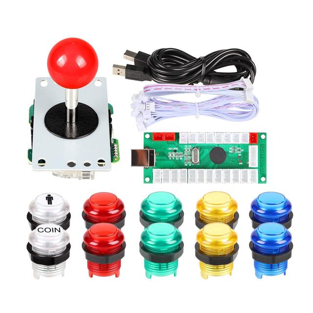 Aismartlink Arcade Buttons 1 Player DIY Kit Joystick 5V LED Arcade Button for Arcade Stick PC Games