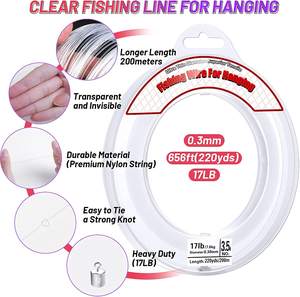 Línea <span class=keywords><strong>de</strong></span> caña <span class=keywords><strong>de</strong></span> pescar colgante con cuentas transparentes, 500mInvisible, cuerda <span class=keywords><strong>de</strong></span> nailon, soporte <span class=keywords><strong>para</strong></span> globos, guirnalda, decoración colgante, alambre DIY - Product Image 3