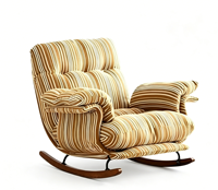 Nouvelle chaise longue à bascule Phil en tissu, style vintage, pour salon et balcon, idéale pour se détendre et s'endormir