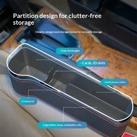 Boîte de rangement multifonctionnelle pour l'espace entre les sièges de voiture, en cuir PU, organisateur de fentes pour voiture, support de rangement pour articles divers