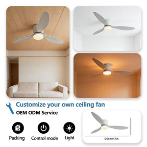 Lampadario Ventilatore Moderno a Coda di Pesce da 42 Pollici con LED e Telecomando, Costruzione in Metallo AC/DC, Compatibile AC 220V, Layout Agi32, Dimmerabile - Product Image 4