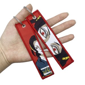 Porte-clés design Anime tueur de démons porte-clés double face moto voiture porte-clés brodé de forme personnalisée Anime - Product Image 3