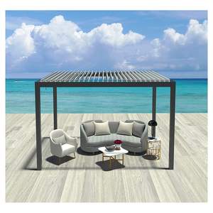 Pavillon de jardin en aluminium avec système de pergola à toit en persiennes vénitiennes en <span class=keywords><strong>gazon</strong></span> à coussin d'air bio, style pavillon à volets roulants - Product Image 6