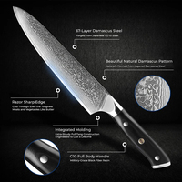 Keukenmessen Accessoires 67-laags 8 inch Damascus staal Japans koksmes met G10 handvat voor koken Santoku mes