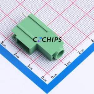 DB930A-6.35-1P-GN-S Screw Terminal Block Through hole Component (THT),P=6.35mm Connector 1x1P 6.35mm Green 1P - Product Image 1