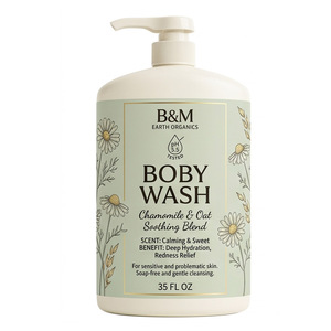 Champú y Gel <span class=keywords><strong>de</strong></span> Baño Calmante para Bebés con Aceite <span class=keywords><strong>de</strong></span> Almendras Dulces, para Cabello Sensible, Líquido Puro para el Cabello <span class=keywords><strong>de</strong></span> Niños, OEM, Marca Privada - Product Image 1