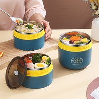 Boîte à bento en acier inoxydable à double couche, motif panda mignon, anti-fuite, avec couvercle en plastique, écologique, pour nouveau-nés et enfants, YJ31-6