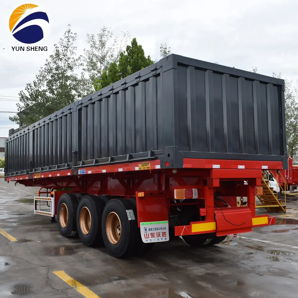 WS Hot Sale Side Dump Tipper Agricultural Hydraulic Semi Trailer