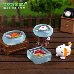 Miniatura de paisaje en miniatura Weij, pecera de simulación, casa para peces <span class=keywords><strong>Koi</strong></span>, accesorios decorativos DIY, pequeño adorno de escritorio. - Product Image 3