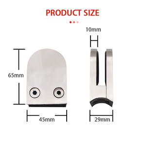 Morsetto per Vetro da Doccia in Acciaio Inox Resistente, Montaggio a Parete, <span class=keywords><strong>Cerniera</strong></span> Quadrata per Vetro da Bagno - Product Image 6