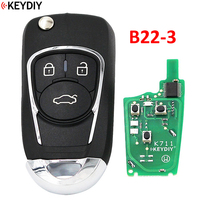 Llave de Coche Keydiy KD ABS+Metal Negra con Hoja sin Cortar, Opción de Logotipo Personalizado para Modelos KD900/URG200/KD-X2 Mini B01-B32
