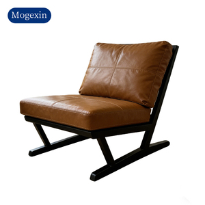 Sillón de Estilo Moderno de Mediados de Siglo, Tapizado en Cuero Sintético, con Estructura de Madera Maciza para Sala de Estar - Product Image 6