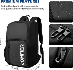 Mochila Deportiva Comfier para Pickleball, 35L, Impermeable, Tela Oxford, Cierre Casual con Cremallera y Broche, con Compartimento para Zapatos - Product Image 4