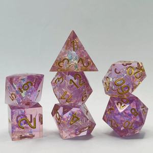 <span class=keywords><strong>Dungeons</strong></span> & Dragons Dnd D&D 7 pièces par jeu, dés en résine à coins vifs avec papier coloré pour jeux de rôle - Product Image 4
