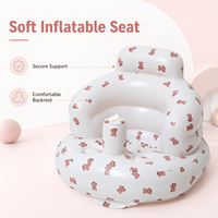 Siège de sol gonflable pour bébé avec pompe à air intégrée, motif ours complet, design moderne, matériau PVC - Canapé-lit pour bébé, chambre à coucher/salon