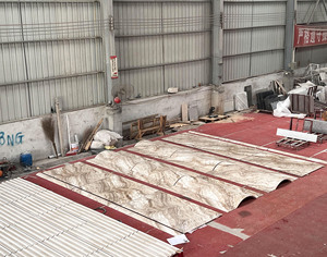 กระเบื้องออนิกซ์สีน้ำตาลลายคลื่นแปลกตาแบบตัดตามขนาด แผ่นผนังออนิกซ์สีขาวเปอร์เซีย แผงผนังหยก คอลัมน์ออนิกซ์แกะสลักสำหรับตกแต่ง - Product Image 2