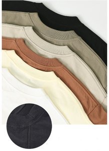 260 GSM 100% Cotton Unisex Giản Dị Nặng <span class=keywords><strong>Tee</strong></span> O-Cổ Mờ Màn Hình In Liền Mạch Quá Khổ Của Nam Giới Rắn Mô Hình Jersey T-Shirt - Product Image 3