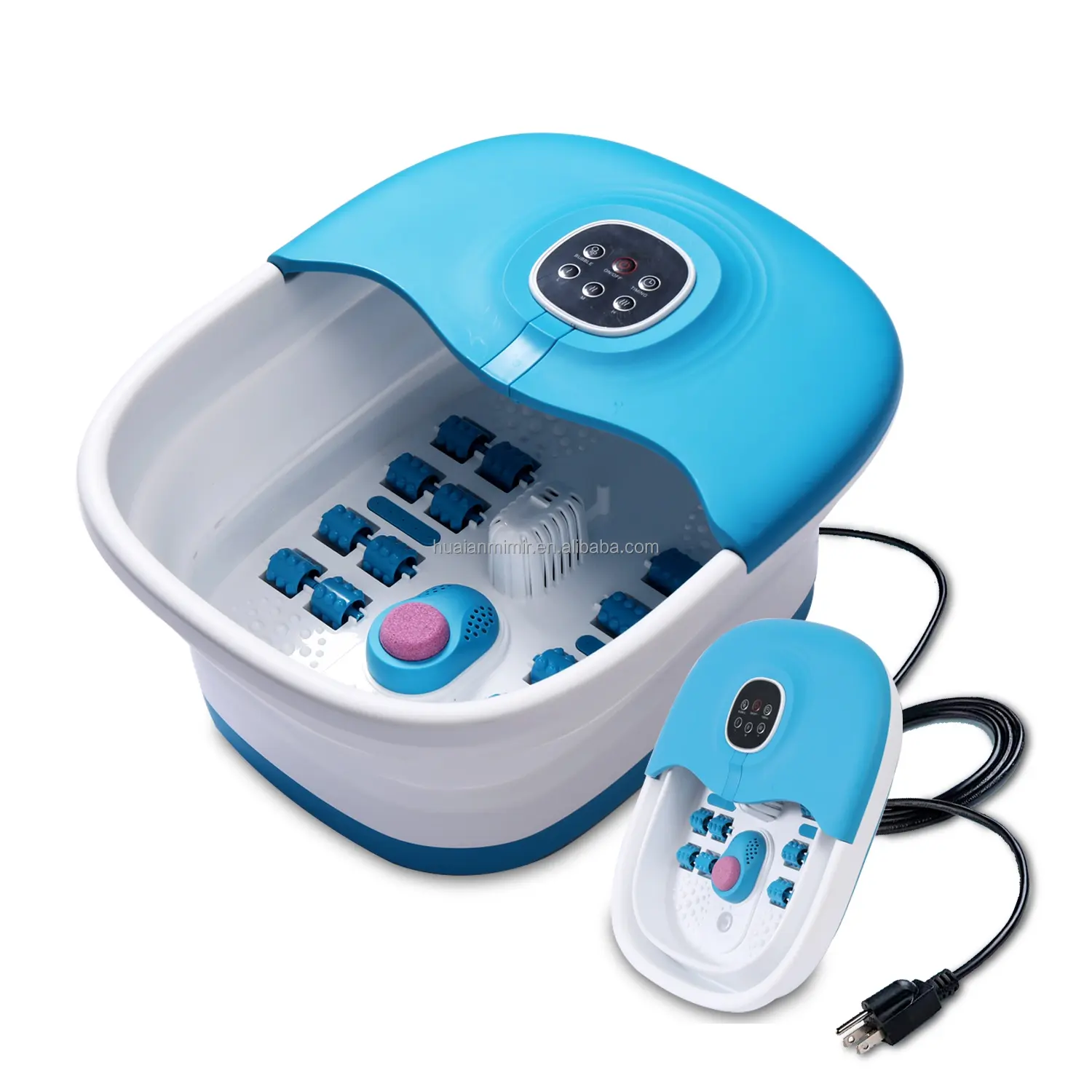 Amazon Hot Selling Electric Heat Foldable Foot Spa Bath Massage Machine With Bubble For Tired Feet Relax Soaking Basin