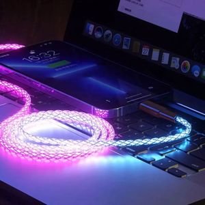 Factory Price 66W RGB <b>USB</b> <b>Cable</b> LED Light Breathing Gradient Super Fast Charge <b>USB</b> C <b>to</b> <b>USB</b> C Charging Data Line - Product Image 3