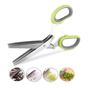 ผักตัดอเนกประสงค์ Herb Professional 5ใบมีด6 In 1สแตนเลสสตีลครัวกรรไกรสมุนไพร - Product Image 1
