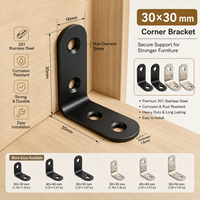 Équerre d'angle en acier inoxydable épaissi de 1,6 mm, fixation à angle droit pour l'installation de meubles de cuisine et de fenêtres