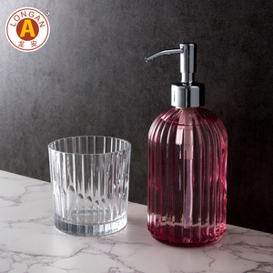 Bouteille de distributeur de pompe de <span class=keywords><strong>savon</strong></span> <span class=keywords><strong>liquide</strong></span> de <span class=keywords><strong>lave</strong></span>-<span class=keywords><strong>vaisselle</strong></span> en verre d'hôtel de luxe de basse quantité minimale de commande 420ml avec distributeurs de <span class=keywords><strong>savon</strong></span> et de lotion de pompe - Product Image 5
