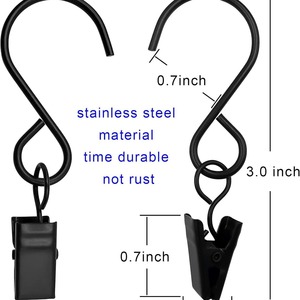 <b>S</b> <b>Hook</b> Clips Metal Curtain Shower Door <b>Hooks</b> Anti Rust Curved Shape Silver Color Hanging Garden Lamp Accessory - Product Image 4