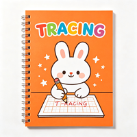 Cahier éducatif en spirale pour enfants 148*210mm 40 feuilles Papier Chiffres ABC Mathématiques Dessin Lecture Traçage Journal d'apprentissage Préscolaire
