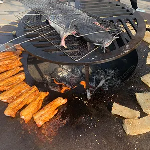 Corten – Grill en acier pour fête rouge, four à charbon de bois