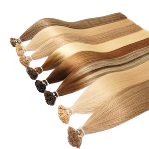 Extensions de cheveux humains à pointe plate en gros, double épaisseur, cheveux vierges russes, <span class=keywords><strong>blond</strong></span> balayage, extensions à pointe plate en kératine, fournisseur - Product Image 1