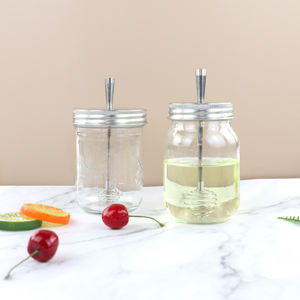 Couvercle de pot Mason avec distributeur de miel Couvercle d'agitateurs de miel en acier inoxydable avec couvercle en nid d'abeille - Product Image 1