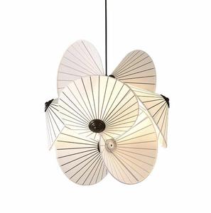 Lustre de style Wabi Sabi, lampe de décoration pour salon, abat-jour en tissu, luminaire suspendu - Product Image 5