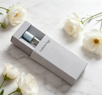 Boîte de luxe à tiroir pliant en papier estampé à chaud pour flacon, emballage OEM pour flacon de parfum, petite boîte cadeau à tiroir pour échantillon avec logo