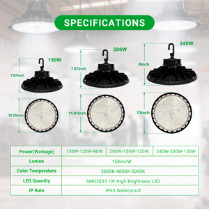 Power & CCT điều chỉnh <span class=keywords><strong>UFO</strong></span> LED Đèn IP65 không thấm nước <span class=keywords><strong>UFO</strong></span> ánh sáng bay cao cho Nhà kho nhà xưởng nhà máy phòng tập thể dục nhà để xe - Product Image 2