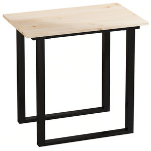 <b>Solid</b> Pine <b>Wood</b> Dining <b>Table</b> Rectangle Metal Legs Industrial Modern Design 4 Seater Home Furniture - Product Image 1