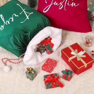 Personalized Velvet <b>Santa</b> Gift <b>Sack</b>, Customized Christmas Party Favor Bags with Name, Large Christmas Gift Bags with Drawstring - Product Image 4