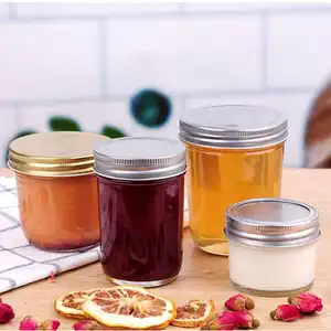 supplier 150ml 250ml clear food glass storage jar glass jam honey jar peanut butter container bottle jar glass with sealed lid