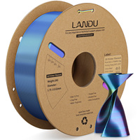 Filament PLA Soie LANDU Tricolore/Coloris Bonbon/Arc-en-ciel 1kg 1.75mm +/-0.02mm 200-220 Tiges en plastique sans colmatage/sans enroulement pour moulage