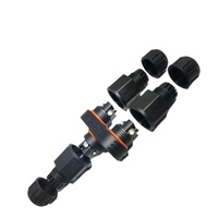 JiaHui M21 1 2 T Type Outdoor LED Light Cable Connector CE Certified IP68 Waterproof Nylon Brass Contacts 25A Screw Connectors