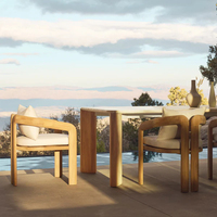 Diseño Moderno de Muebles de Patio de Lujo, Sofá Seccional para Exteriores, Muebles de Jardín, Juego de Sofás de Madera Maciza de Teca